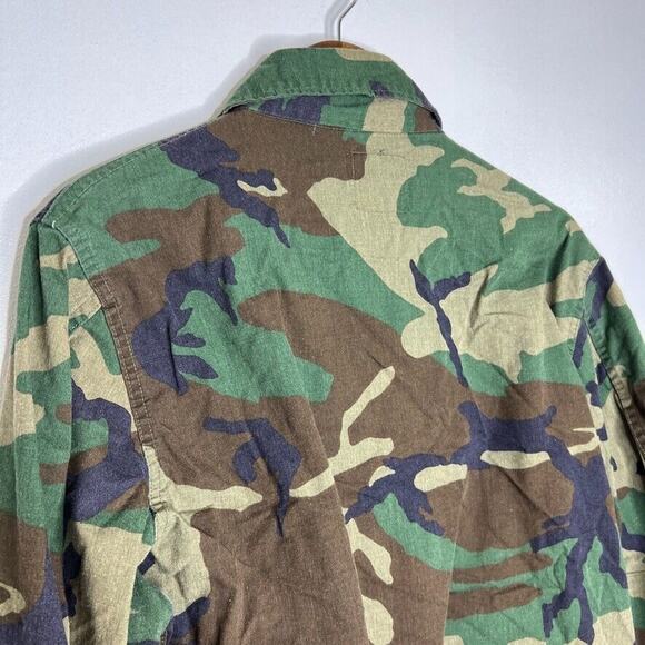 US Army Camouflage Woodland Pattern Field Cold Weather Military Jacket Sz L Men - Picture 8 of 11
